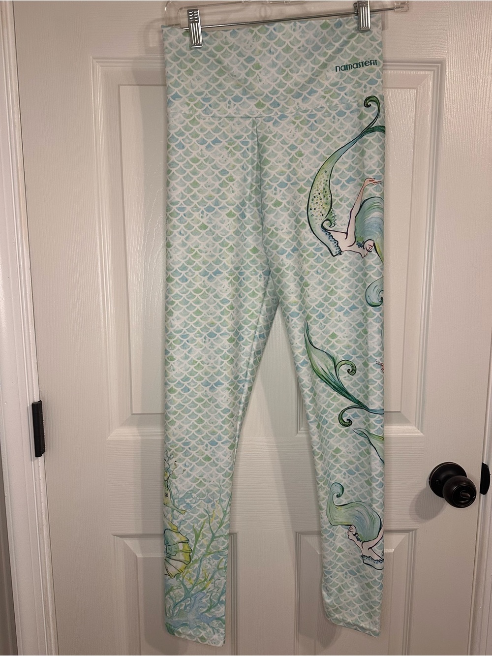 Women Mint Mermaid Print Leggings